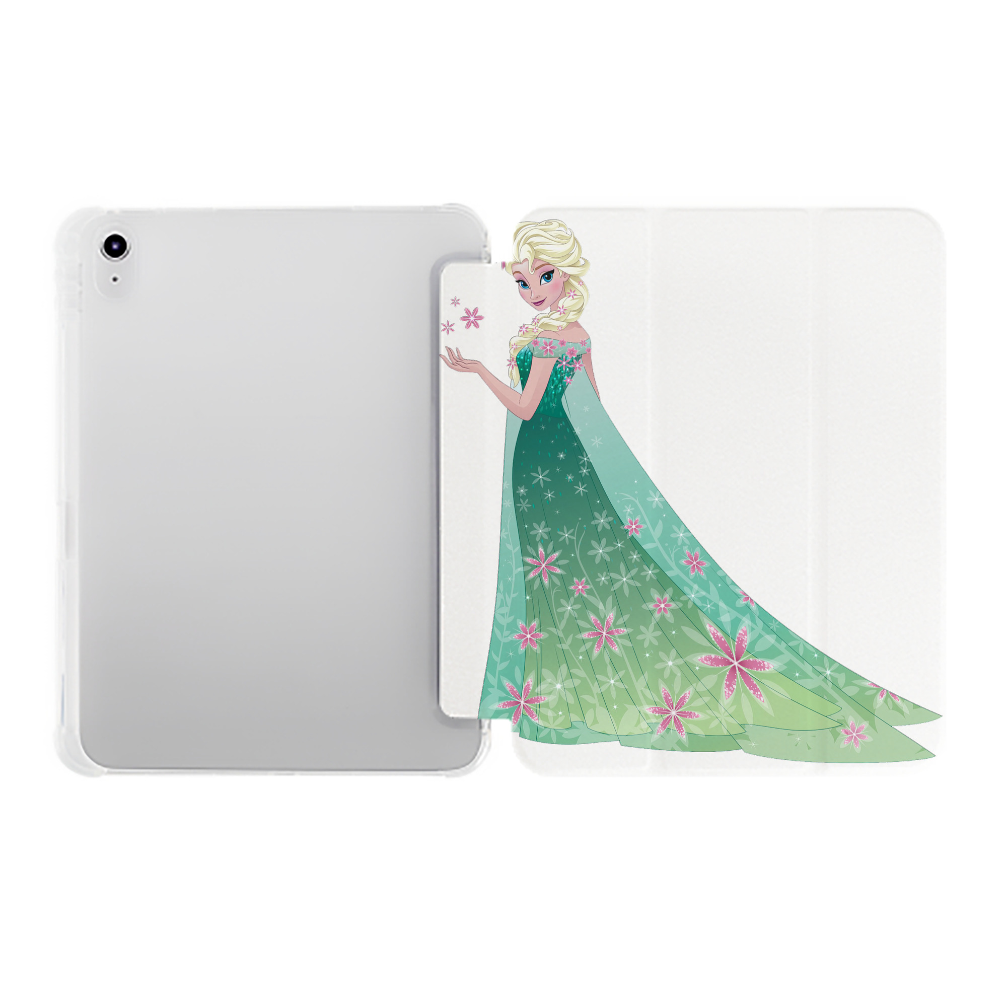 （画像用） アナと雪の女王 アンナ エルサ Frozen Anna Elsa IPad ケース ペン収納付き 三つ折りスタンド PUレザー×シリコン 対応機種9.5/10.5/10.9インチ